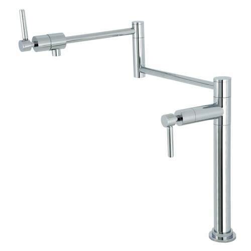 Kingston Brass KS4701DL Concord Polished Chrome Deck Mount Pot Filler Faucet