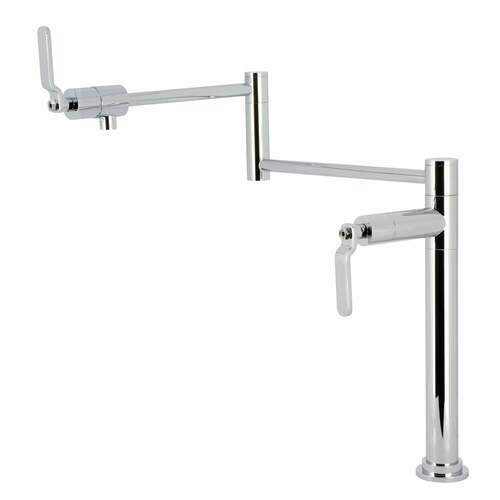 Kingston Brass KS4701KL Whitaker Polished Chrome Deck Mount Pot Filler Faucet