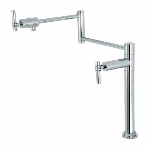 Kingston Brass KS4701ML Milano Polished Chrome Deck Mount Pot Filler Faucet