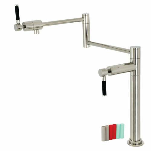 Kingston Brass KS4706DKL Kaiser Polished Nickel Deck Mount Pot Filler Faucet