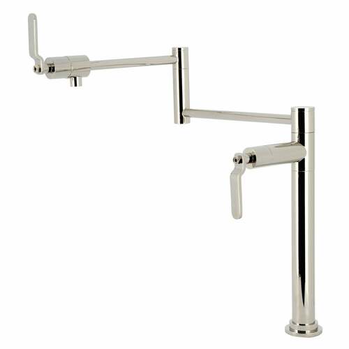 Kingston Brass KS4706KL Whitaker Polished Nickel Deck Mount Pot Filler Faucet
