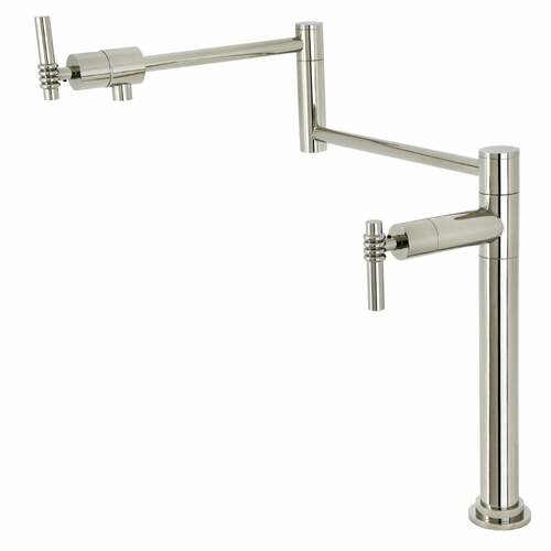 Kingston Brass KS4706ML Milano Polished Nickel Deck Mount Pot Filler Faucet