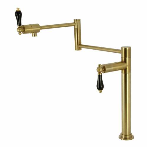 Kingston Brass KS4707PKL Duchess Brushed Brass Deck Mount Pot Filler Faucet