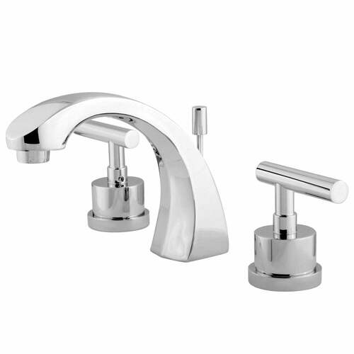 Kingston Brass KS4981CML Manhattan Widespread Bathroom Faucet, Brass Pop-Up, Polished Chrome