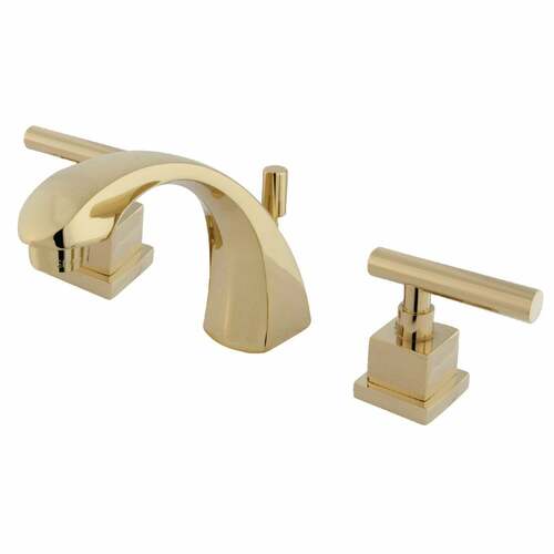 Kingston Brass KS4982CQL Claremont Widespread Bathroom Faucet with Brass Pop-Up, Polished Brass