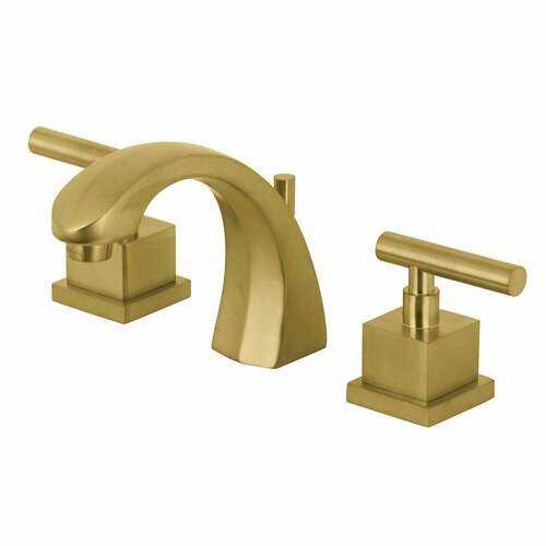 Kingston Brass KS4987CQL Claremont Widespread Bathroom Faucet, Brass Pop-Up, Brushed Brass