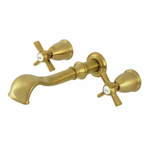 Kingston Brass KS5027ZX Millennium Wall Mount Roman Tub Faucet, Brushed Brass