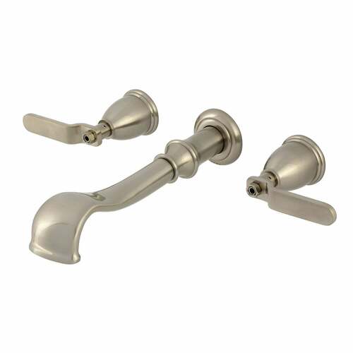Kingston Brass KS5028KL Hallerbos Brushed Nickel Two-Handle Wall Mount Roman Tub Faucet