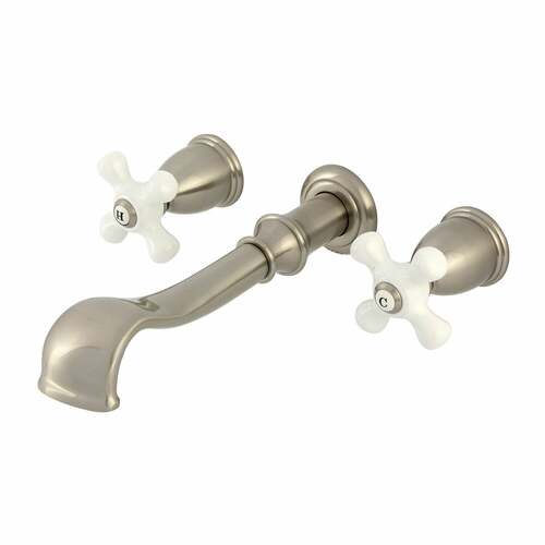 Kingston Brass KS5028PX Brushed Nickel Two-Handle Wall Mount Roman Tub Faucet