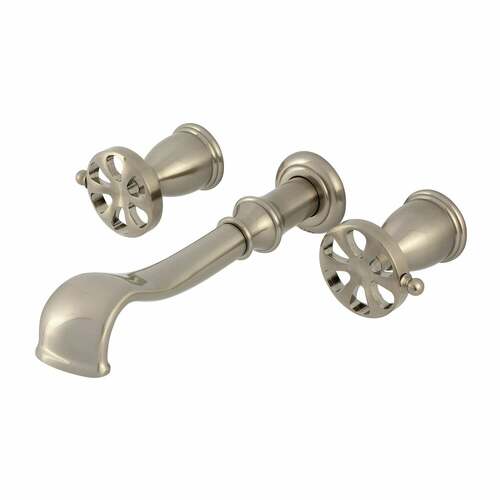 Kingston Brass KS5028RX Belknap Brushed Nickel Two-Handle Wall Mount Roman Tub Faucet