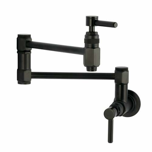 Kingston Brass KS5100DL Concord Matte Black Wall Mount Pot Filler Faucet