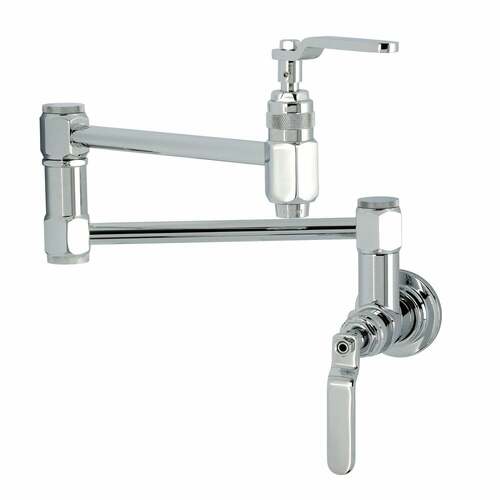 Kingston Brass KS5101KL Whitaker Polished Chrome Two-Handle Wall Mount Pot Filler Faucet