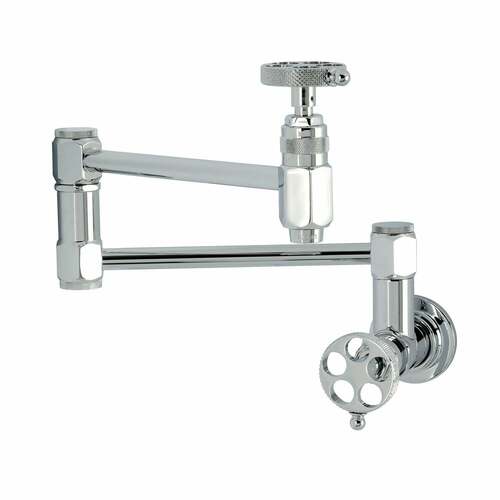 Kingston Brass KS5101RKX Webb Wall Mount Pot Filler Faucet, Two-Handle, Polished Chrome