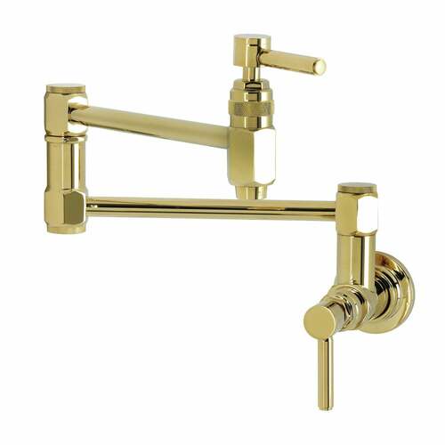 Kingston Brass KS5102DL Concord Wall-Mount Pot Filler Faucet, Polished Brass