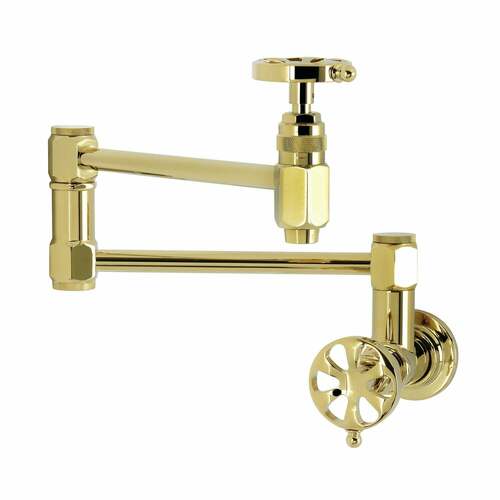 Kingston Brass KS5102RX Belknap Wall-Mount Pot Filler Faucet, Polished Brass