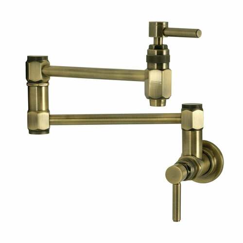 Kingston Brass KS5103DL Concord Antique Brass Wall Mount Pot Filler Faucet