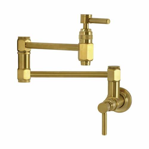 Kingston Brass KS5107DL Concord Wall-Mount Pot Filler Faucet, Brushed Brass