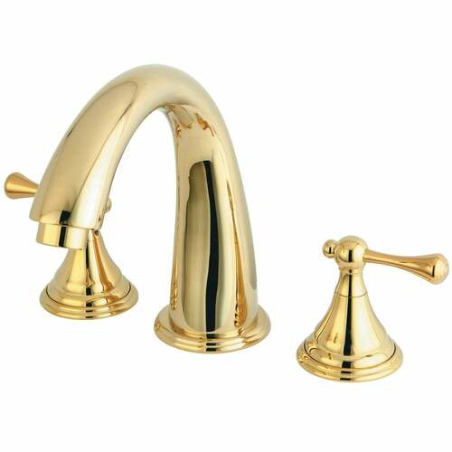 Kingston Brass KS5362BL Vintage Two-Handle Deck Mount Roman Tub Faucet in Polished Brass