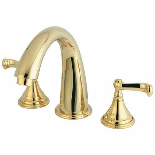 Kingston Brass KS5362FL Royale Polished Brass Two-Handle Deck Mount Roman Tub Faucet