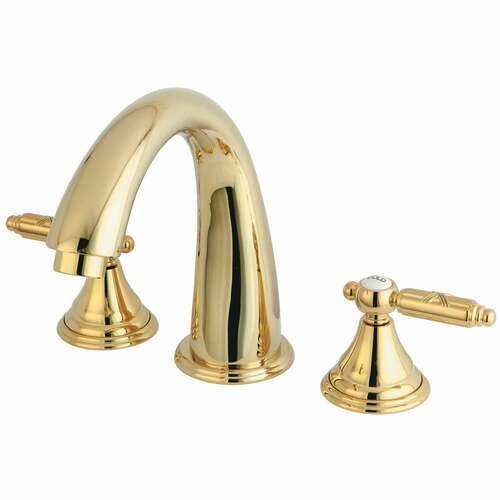 Kingston Brass KS5362GL Georgian Polished Brass Two-Handle Deck Mount Roman Tub Faucet