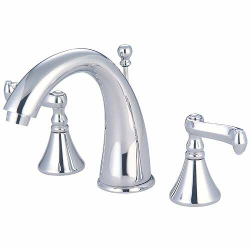 Kingston Brass KS5971FL Royale Widespread Bathroom Faucet, Brass Pop-Up, Polished Chrome