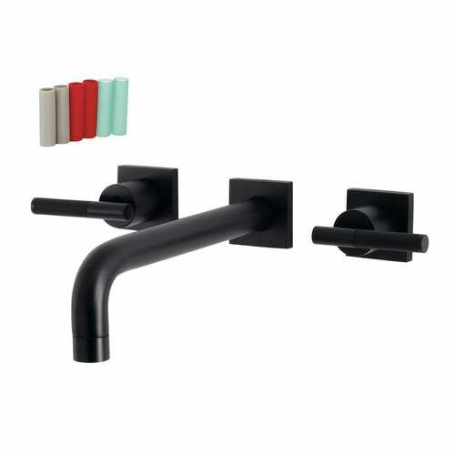 Kingston Brass KS6020CKL Kaiser Matte Black Two-Handle Wall Mount Roman Tub Faucet