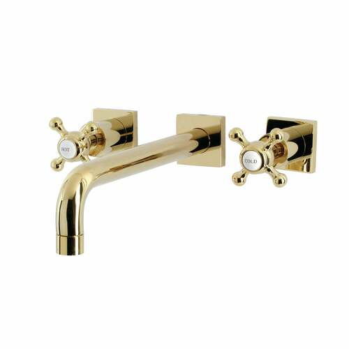 Kingston Brass KS6022BX Metropolitan Polished Brass Two-Handle Wall Mount Tub Faucet
