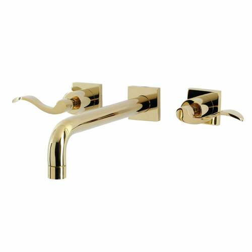 Kingston Brass KS6022DFL NuWave Polished Brass Two-Handle Wall Mount Roman Tub Faucet