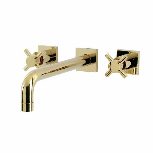 Kingston Brass KS6022DX Concord Wall Mount Roman Tub Faucet, Polished Brass, Two Handles