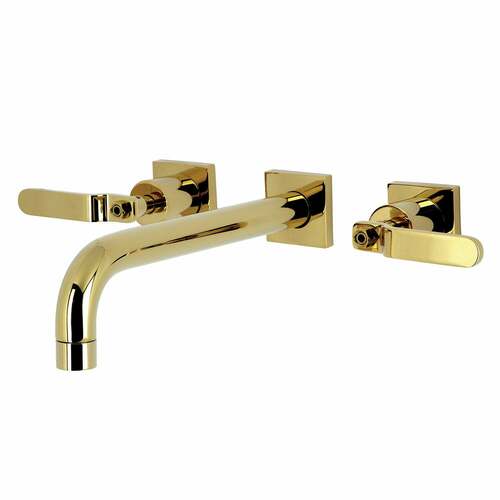 Kingston Brass KS6022KL Whitaker Polished Brass Two-Handle Wall Mount Roman Tub Faucet