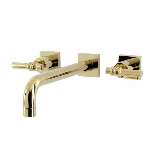 Kingston Brass KS6022ML Milano Two-Handle Wall Mount Roman Tub Faucet in Polished Brass
