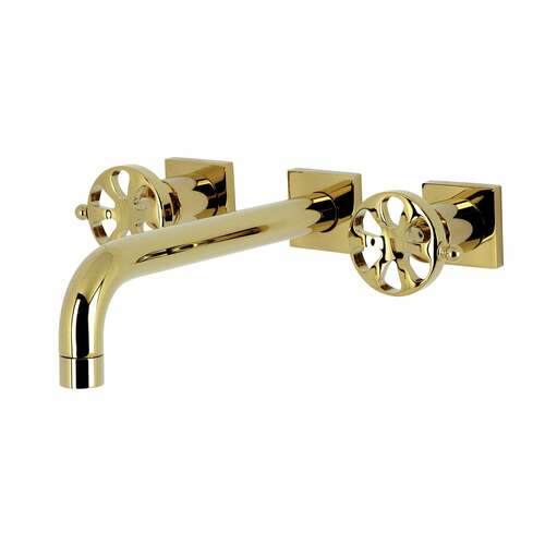 Kingston Brass KS6022RX Belknap Polished Brass Two-Handle Wall Mount Roman Tub Faucet