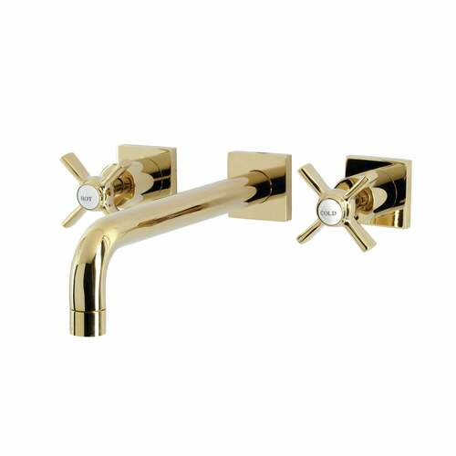 Kingston Brass KS6022ZX Millennium Polished Brass Two-Handle Wall Mount Roman Tub Faucet