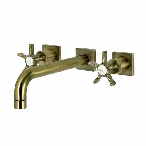 Kingston Brass KS6023NX Hamilton Antique Brass Two-Handle Wall Mount Roman Tub Faucet