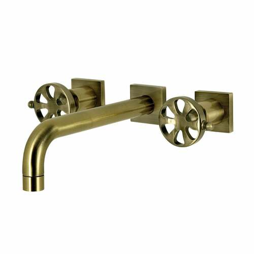 Kingston Brass KS6023RX Belknap Antique Brass Two-Handle Wall Mount Roman Tub Faucet