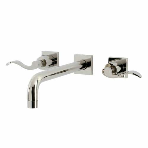 Kingston Brass KS6026DFL NuWave Polished Nickel Two-Handle Wall Mount Roman Tub Faucet