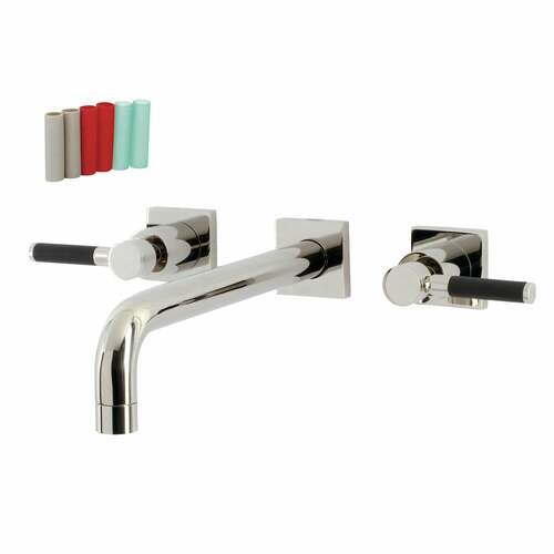 Kingston Brass KS6026DKL Kaiser Polished Nickel Two-Handle Wall Mount Roman Tub Faucet