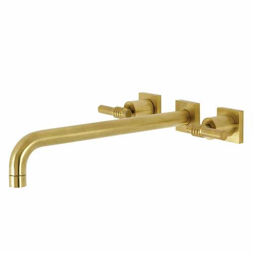 Kingston Brass KS6047ML Milano Brushed Brass Two-Handle Wall Mount Roman Tub Faucet