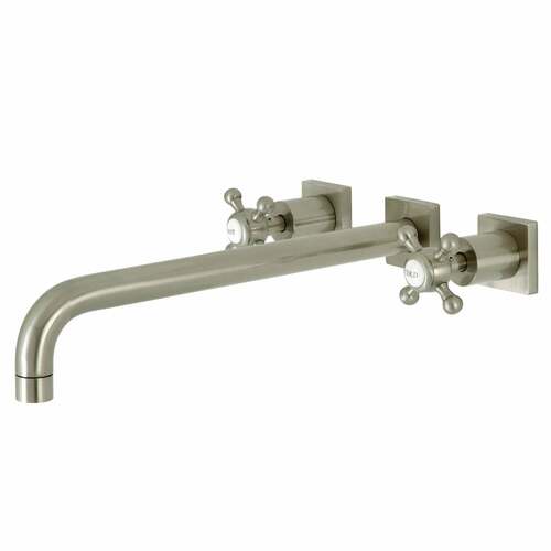Kingston Brass KS6048BX Metropolitan Brushed Nickel Wall Mount Roman Tub Faucet, Two-Handle