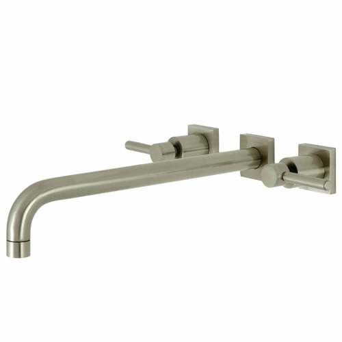 Kingston Brass KS6048DL Concord Brushed Nickel Two-Handle Wall Mount Roman Tub Faucet
