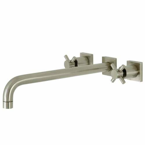 Kingston Brass KS6048DX Concord Brushed Nickel Two-Handle Wall Mount Roman Tub Faucet