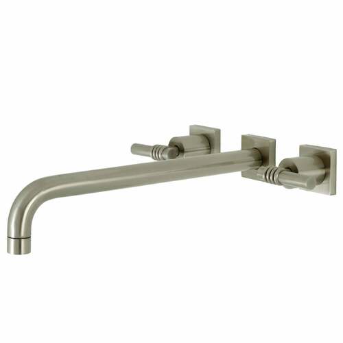 Kingston Brass KS6048ML Milano Brushed Nickel Two-Handle Wall Mount Roman Tub Faucet