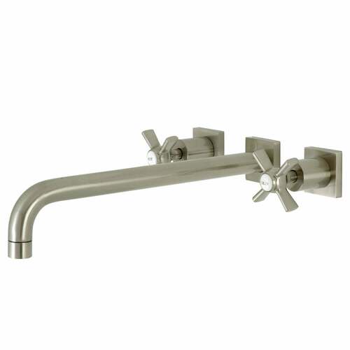 Kingston Brass KS6048ZX Millennium Brushed Nickel Wall Mount Roman Tub Faucet, Two-Handle