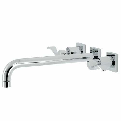 Kingston Brass KS6051DFL NuWave Polished Chrome Two-Handle Wall Mount Roman Tub Faucet