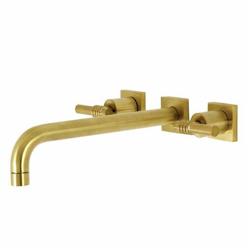 Kingston Brass KS6057ML Milano Brushed Brass Two-Handle Wall Mount Roman Tub Faucet