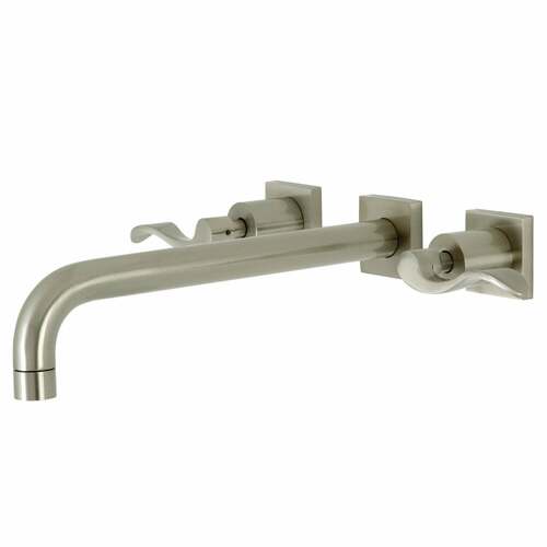 Kingston Brass KS6058DFL NuWave Brushed Nickel Two-Handle Wall Mount Roman Tub Faucet