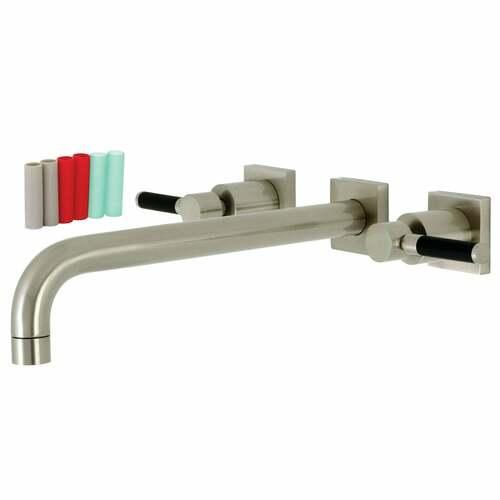 Kingston Brass KS6058DKL Kaiser Brushed Nickel Two-Handle Wall Mount Roman Tub Faucet