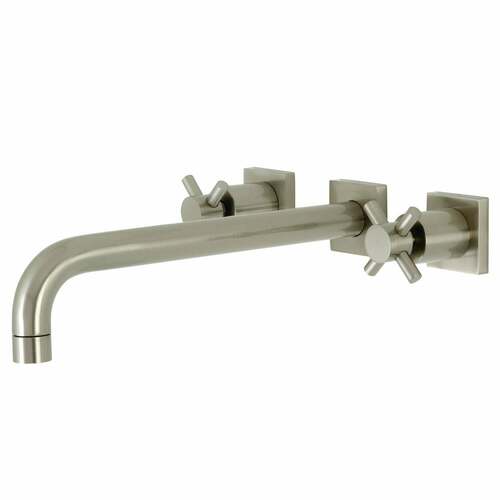 Kingston Brass KS6058DX Concord Brushed Nickel Two-Handle Wall Mount Tub Faucet