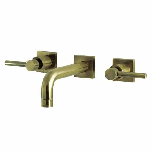 Kingston Brass KS6123DL Concord Antique Brass Double-Handle Wall Mount Bathroom Faucet