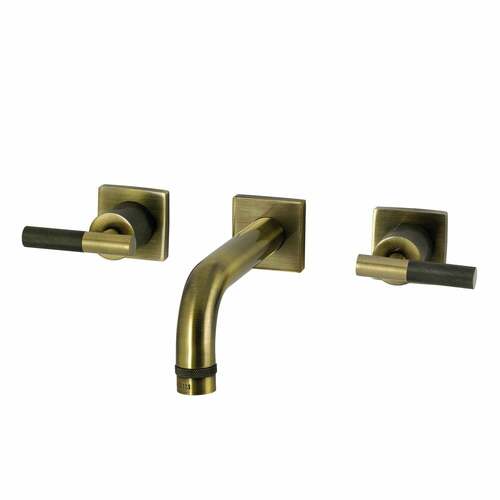 Kingston Brass KS6123KNL Convergent Double-Handle Wall Mount Bathroom Faucet, Antique Brass